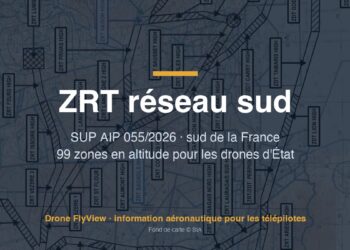 055/2026 — ZRT réseau sud : 99 zones en altitude pour les drones d'État dans le sud de la France, sans effet pour les drones civils