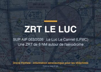 063/2026 — ZRT LE LUC : la zone de 6 NM autour de l'aérodrome du Luc Le Cannet (83) est renouvelée