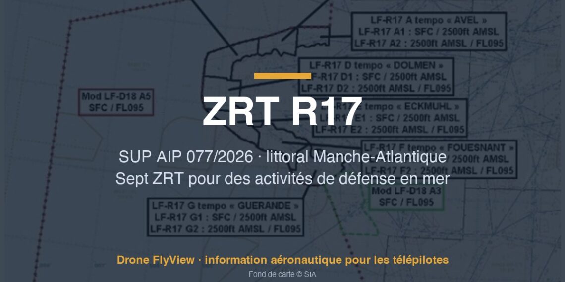 077/2026 — ZRT R17 : sept zones réglementées temporaires le long du littoral, de la Manche à l'Atlantique