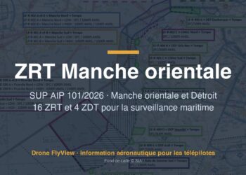 101/2026 — ZRT Manche orientale : 16 ZRT et 4 ZDT en mer, de Dieppe à Dunkerque, pour des drones de surveillance