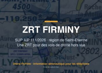 111/2026 — ZRT FIRMINY : une zone pour des vols de drone hors vue dans la région de Saint-Etienne