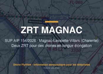 154/2026 — ZRT MAGNAC ALPHA et BRAVO : deux zones pour des drones en longue élongation en Charente