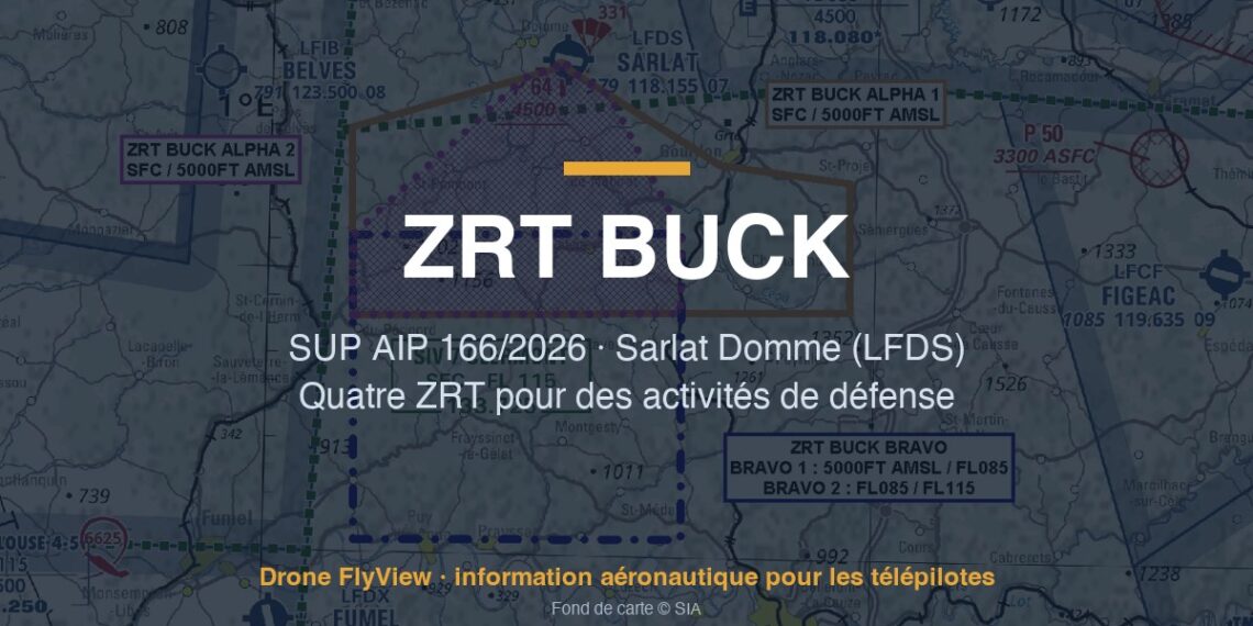 166/2026 — ZRT BUCK : quatre zones pour des activités de défense à Sarlat Domme et entre Domme et Cahors