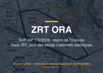 172/2026 — ZRT ORA INF et SUP : deux zones pour des essais d'aéronefs électriques dans la région de Toulouse
