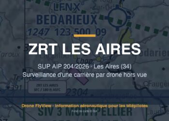 204/2026 — ZRT LES AIRES : une zone pour la surveillance de carrière par drone dans l'Hérault (34)