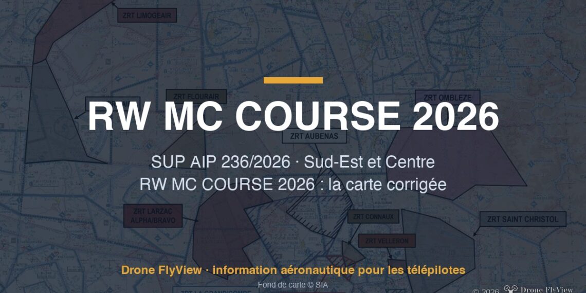 236/2026 — RW MC COURSE 2026 : le SIA republie les dix-sept ZRT avec une carte générale corrigée