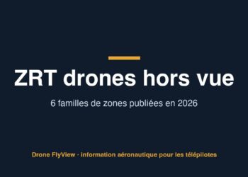 ZRT drones hors vue : 6 familles de zones publiées en 2026
